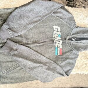 GIJOE Zip-Up Hoodie with Tricolor Logo - Gray